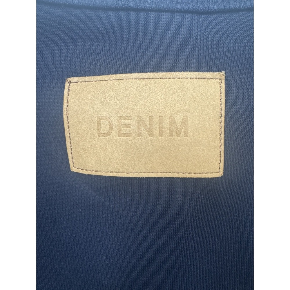Latte Cropped Button-Front Balloon Sleeve Sweatshirt Navy - Picture 8 of 8